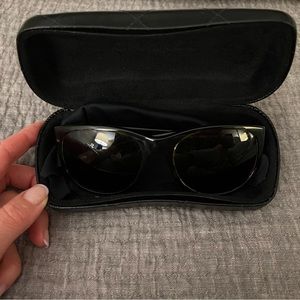 CHANEL Brown Tortoise Shell Wayfarer CC Logo Sunglasses